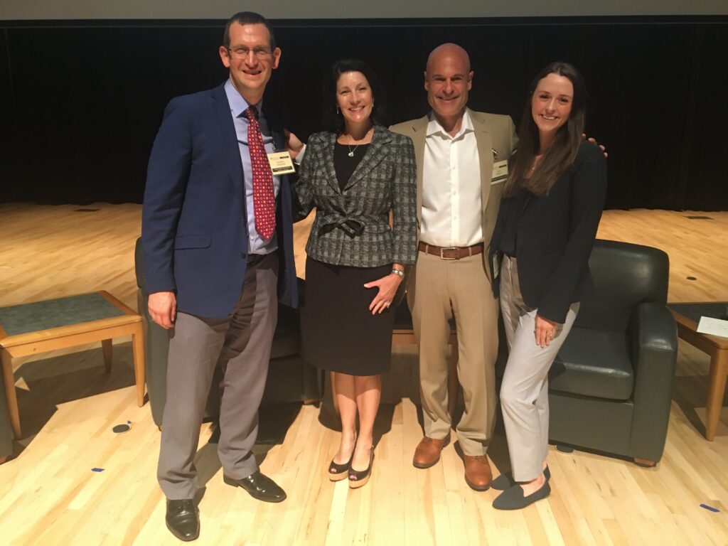 Stephen Juraschek, Cheryl Himmelfarb, Scott Halpern, and Hailey Miller stand for a photo.